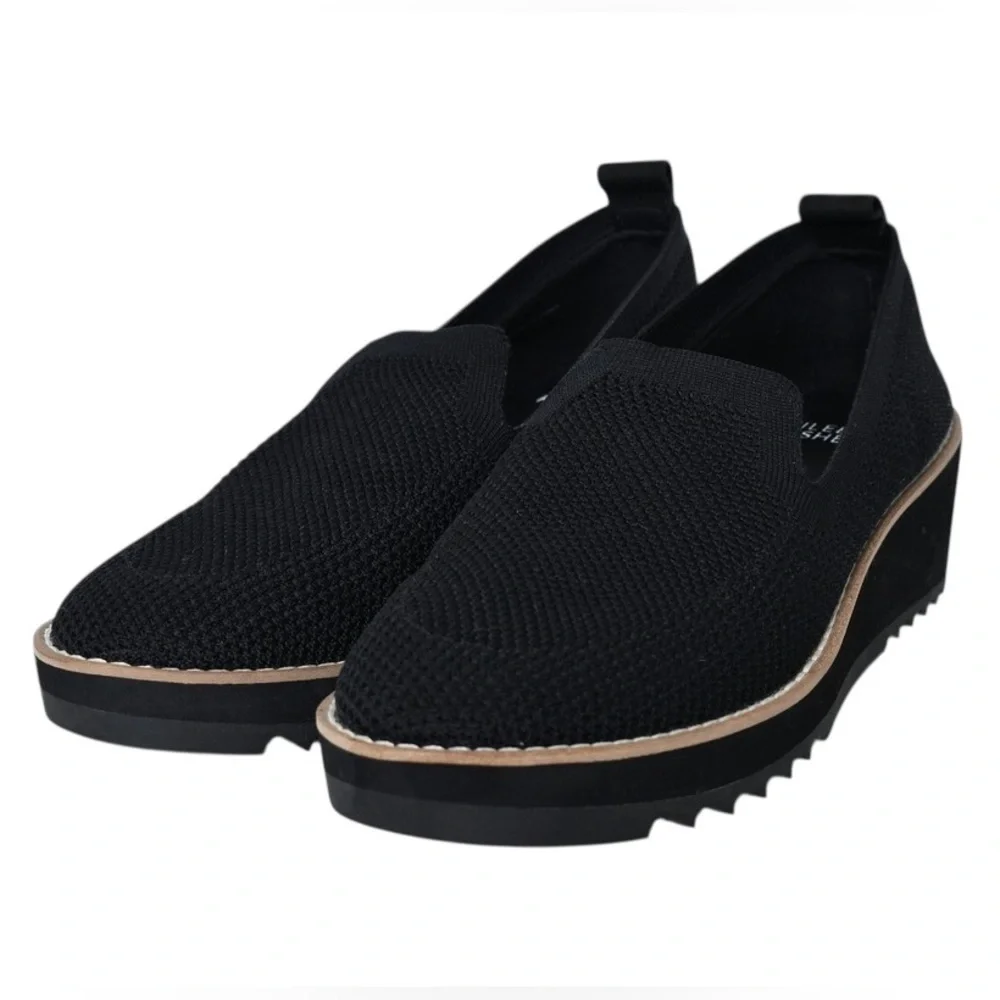 Eileen Fisher Lindy Novo Stretch Knit Black Wedge Sport Loafer